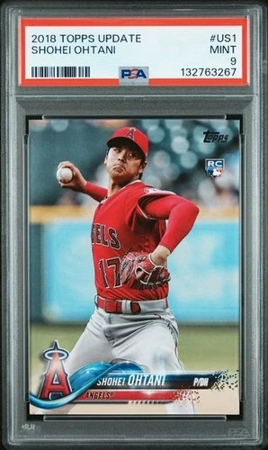 2018 Topps Update Baseball Shohei Ohtani Pitching Rookie Card #US1 Graded PSA 9