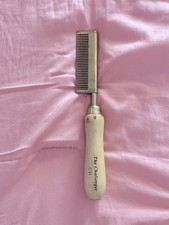 Vintage The Challenger C27 Solid Brass Pressing Comb with Wood Handle Hair Tool
