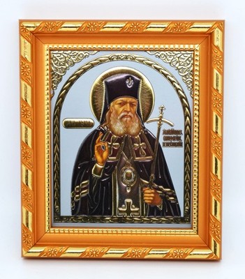 Ikone heiliger Luka Krimskiy икона святой Лука Крымский освящена 14,5x13x1,7 cm