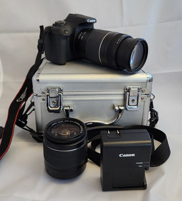 Canon DS126741 EOS Rebel 17 Camera With Lenses, Case, Battery, Charger & Case