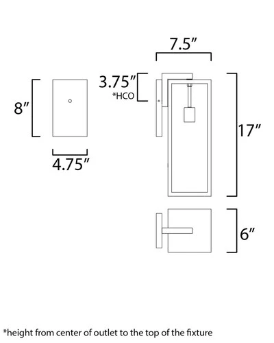 Maxim Catalina 17" High Dark Bronze Outdoor Wall Light - Picture 5 of 5