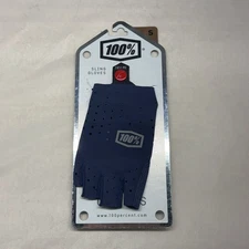100% Sling Bike Short Finger Gloves - Navy (SMALL OR LARGE)