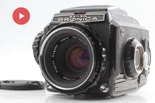 【 NEAR MINT- 】Zenza Bronica S2 Late Black Camera & Nikkor P 75mm F2.8 Lens Japan