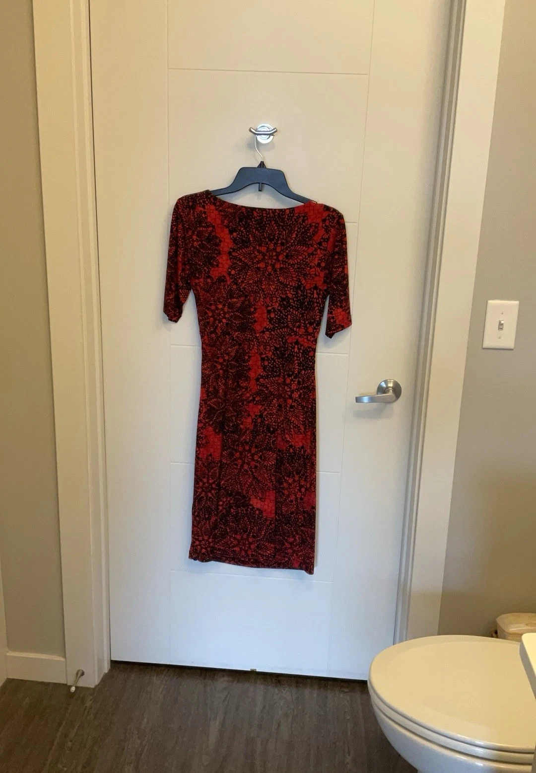 VALENTINO Abito tubino Connected Apparel taglia 6 rosso nero floreale finto avvolgente