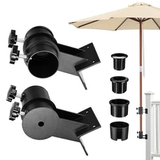 LAGarden Patio Umbrella Corner Mount Bracket for Deck Railing Balcony Courtyard