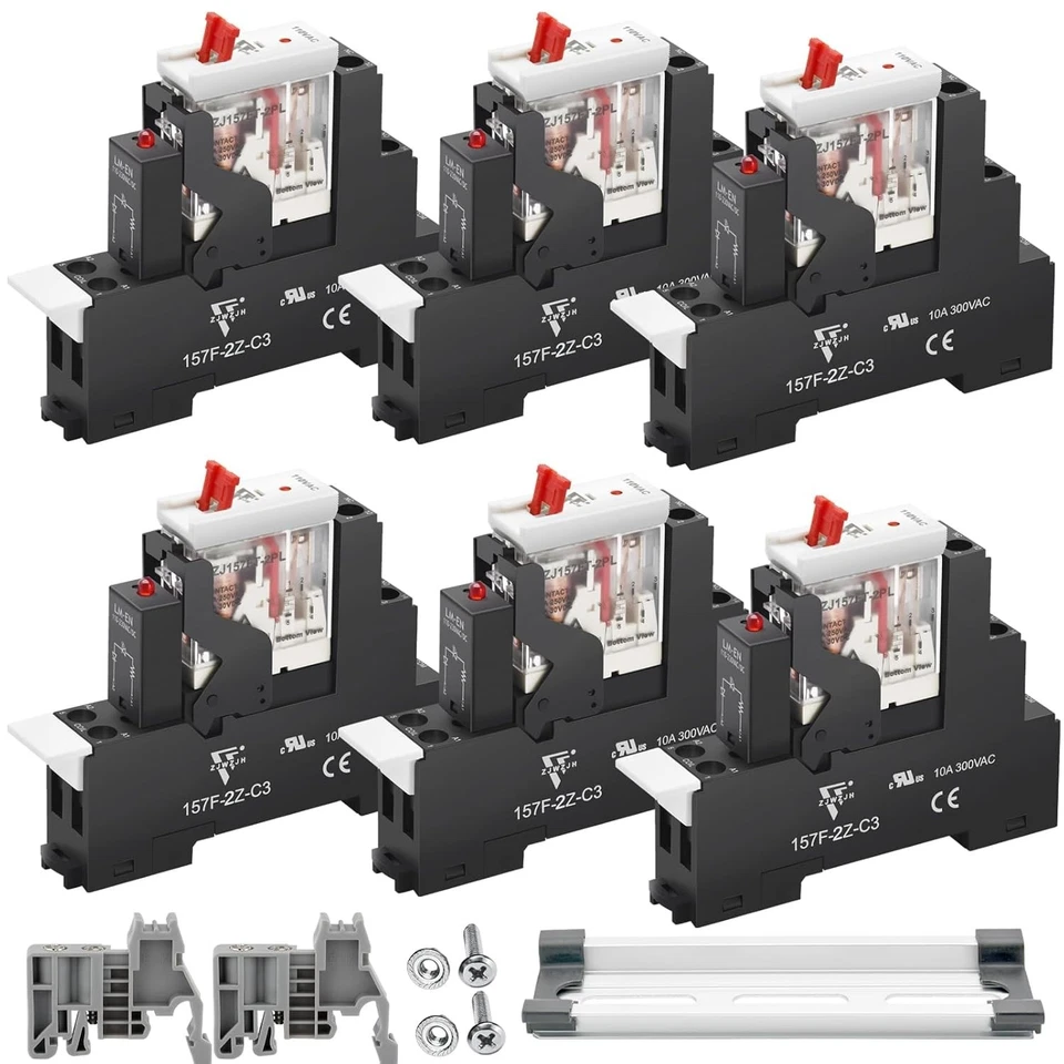 Mini Relay Switch 6 Pcs 8Amp DPDT 110V 120V AC  Certified - Image 3 of 4