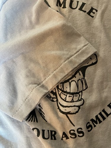 Vintage Ride A Mule T-Shirt Humor Lustig Cartoon Grau XL - Bild 3 von 6