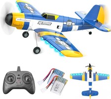 BEZGAR HQ089 RC Plane, Drones for Kids, 6-axis Gyro Remote Control Blue 