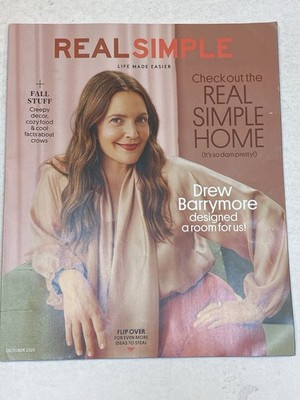 Real Simple Magazine Oct 2025 Drew Barrymore Home Fall Stuff Ideas Book Decorate