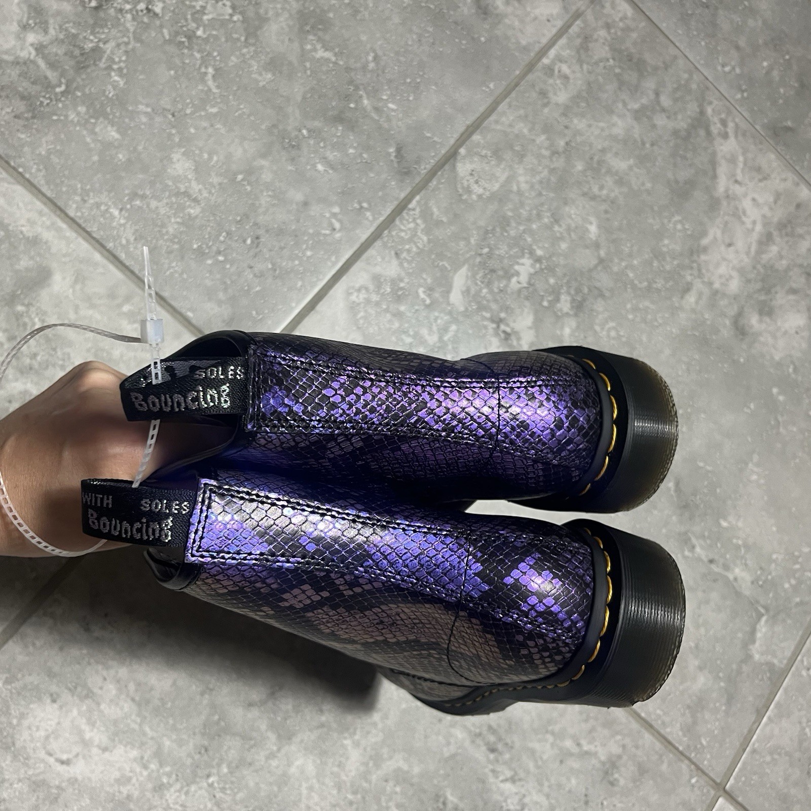 Dr Doc Martens 1460 Snake Emboss Lace Up Leather Boots Punk Goth Womens 7 thumbnail 7