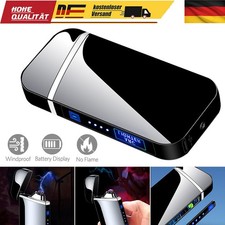 Elektro Lichtbogen Dual Arc Sturm Feuerzeug USB Aufladbar Plasma Lighter Gift DE