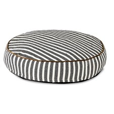 Vibrant Life Small Round Striped Dog Bed, Black and White, 24" x 24"