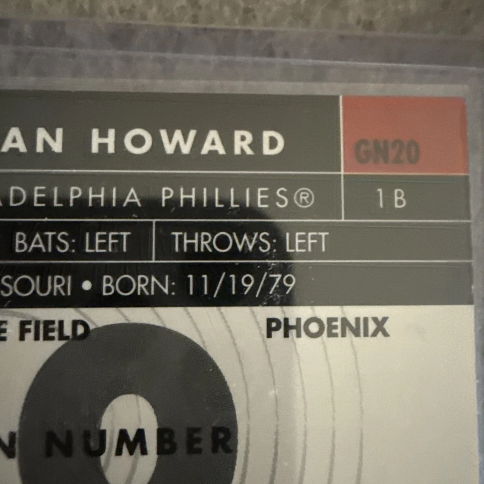 2007 Topps Generation Now Ryan Howard #GN20 - Image 3 of 3