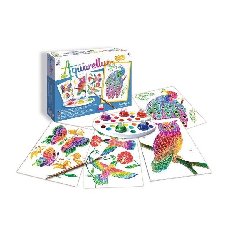 Peinture aquarelle magique Aquarellum Junior avec tableaux sertis anti-débordement