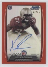 2013 Bowman Rookie Chrome Refractor Red 22/25 Xavier Rhodes #RCRA-XR Auto 4f5