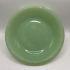 Fire King Oven Ware Jadeite 7.5” Shalow Soup Bowl Jane Ray Ribbed VTG 50s