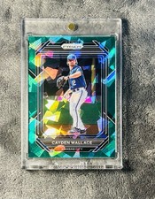 Cayden Wallace 2023 Prizm Baseball Green Cracked Ice Prizm Parallel Rookie