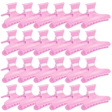 24 Pcs Pink Butterfly Hair Clamps and Claw Clips for Styling, Sectioning, Cuttin