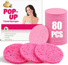 80Pcs Compressed Cellulose Sponges, round Exfoliating