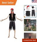 12 ft Pirate Skeleton Costume Accessories - Perfect for Halloween Celebrations