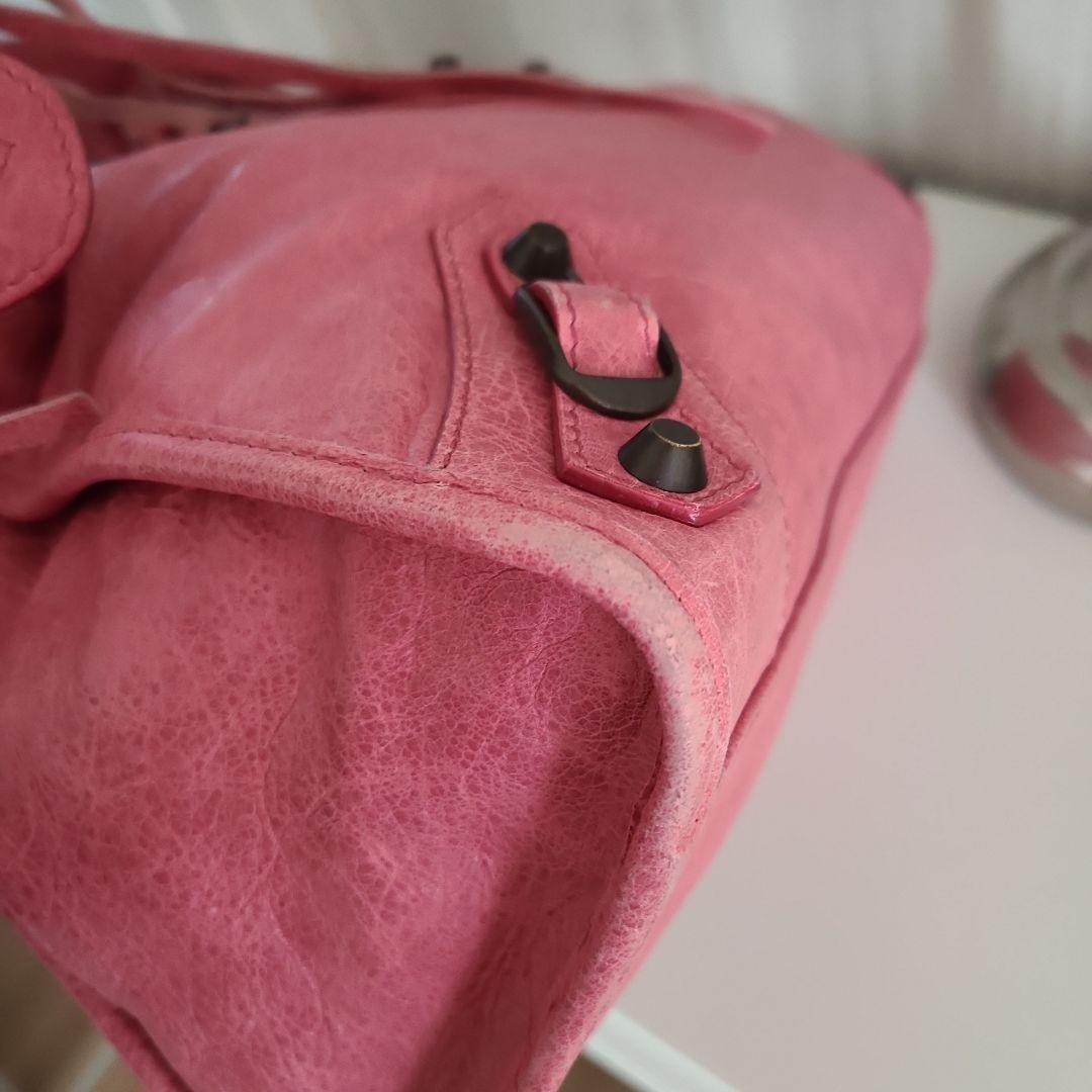 Balenciaga The City Bag 115748 Pink Leather 2Way Tote Shoulder Y2K thumbnail 12