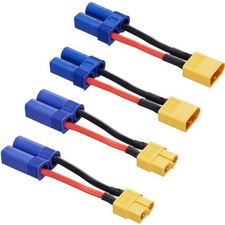 Laisomeke 4pcs XT60 to EC5 Male Female Adapter with 50mm 14AWG Wires XT60-EC5