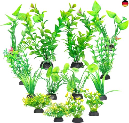 RUCUDIM Aquarium Pflanzen Deko, Plastikpflanzen Aquarium klein, Künstliche - Bild 1 von 7
