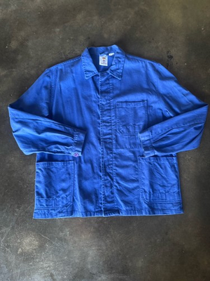 #ad #ad Vintage French Workwear Chore Coat Blue $120.00