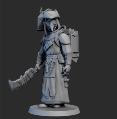 Plague Doctor Artificer Alchemist Townsfolk NPC 32mm Scale DND D&D Miniature RM