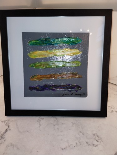 Framed 13 Inch Original Signmed Modern Art Abstract Acrylic Oil Painting New - Picture 10 of 23