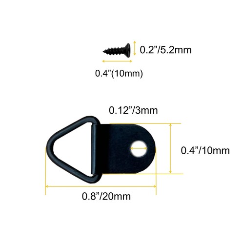 100 Pack Small Triangle Ring Steel Picture Hangers with Screws Black - Picture 6 of 7