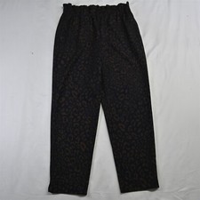 NEW Ann Taylor Small Blue Brown Print Pull On High Waist Slim Womens Dress Pants