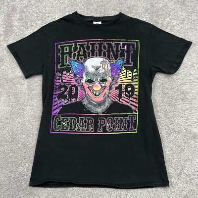 Cedar Point Haunt Clown T-shirt Adult Small Black 2019 Haunted Park Halloween