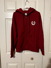 Victoria's Secret PINK Red Ivy Fleece Campus Full Zip Hoodie Size M NWT 