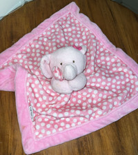 Carters Pink Elephant Polka Dots Security Blanket Lovey