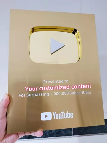 YouTube Play Button silver gold YouTube custom award plaque wall desk Decoration - Picture 7 of 17
