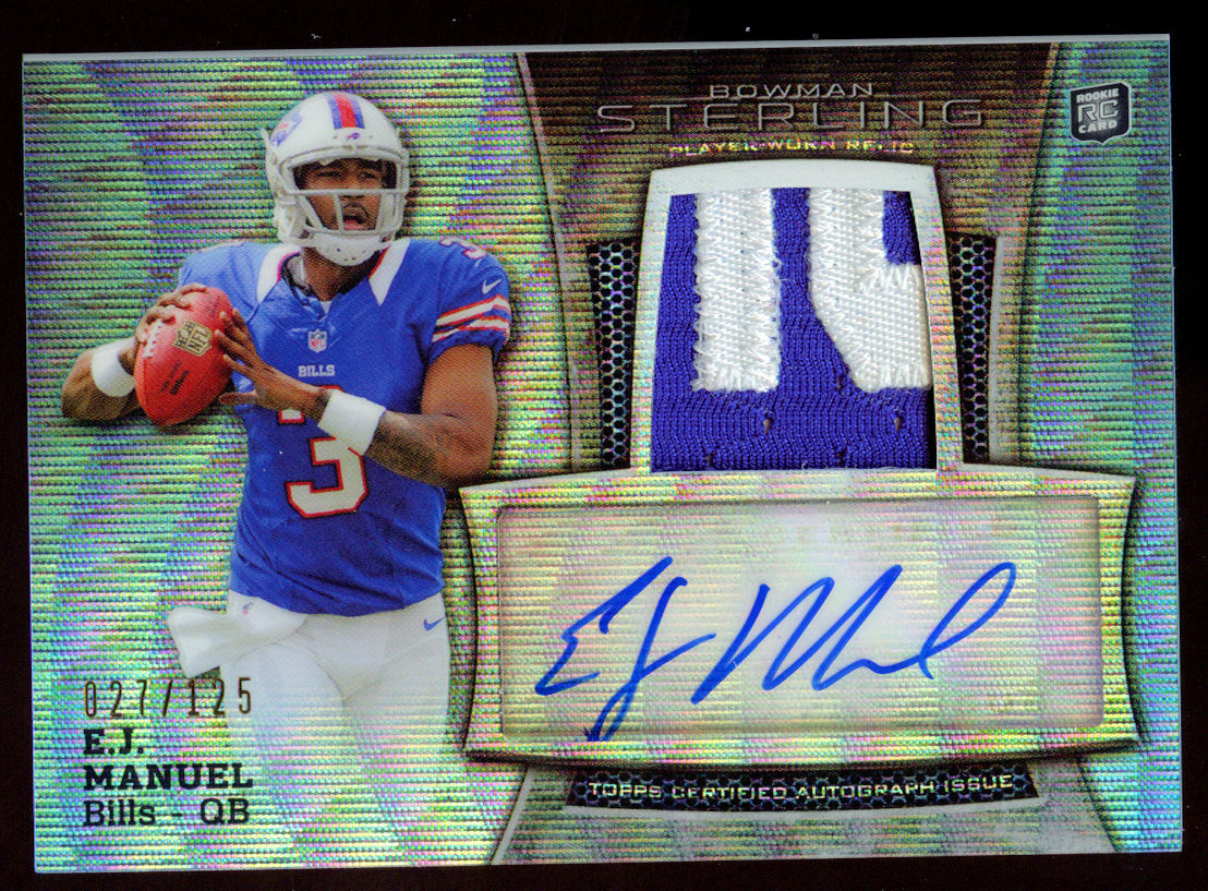 E.J. Manuel #BSAR-EJM signed auto 2013 Topps Bowman Sterling Refractor 27/125