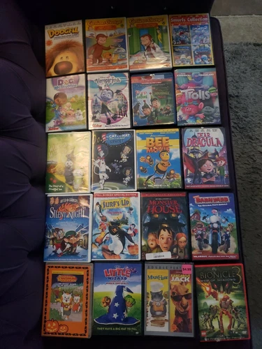 Bundle 20 kids DVD Dream Works Disney Curious George Smurfs Cat in the Hat  + 