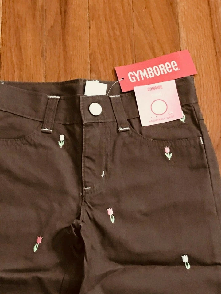 NWT Gymboree Tulip Garden Brown Tulip Capri Adjustable Waist Size 4 4T - Image 4 of 4