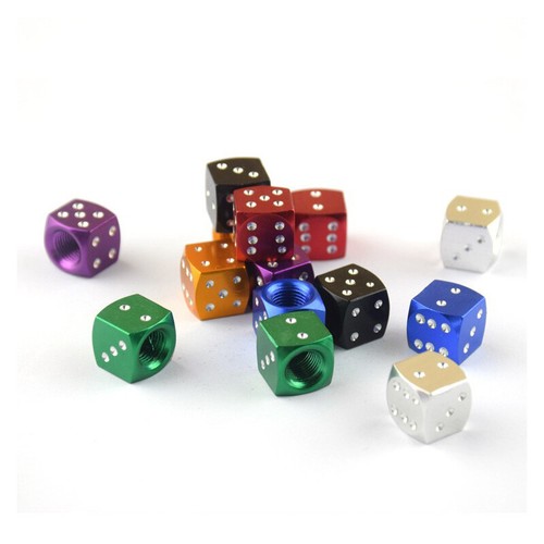 4x Silver Abs Dice Valve Stem cap 1.2cm×1.2cm for Cartruck Bike Motorcycle Atv - Picture 3 of 6