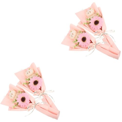  4 Pcs Rosenbärenstrauß Papier Bankett Abschlussstrauß Sonnenblumen-Dekor - Bild 1 von 12