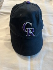 Colorado Rockies Hat Cap Strapback Youth Black Purple Embroidered MLB Baseball