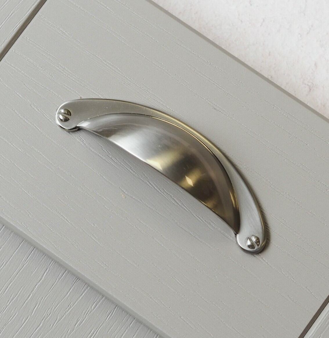 25x Nickel Cup Handles 64mm Brushed Kitchen Cabinet Cupboard Door Drawer Pull
