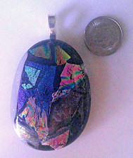 dichroic glass pendant fused hand made crafted