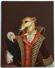 Kim Parkhurst Aristocrat Greyhound Steampunk Vintage Jacket Original Oil