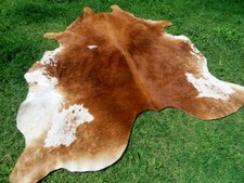 BIG ! NEW HEREFORD BROWN Cowhide Rug natural Cowhides Cow Hide Skin 6X6 FEET WHR