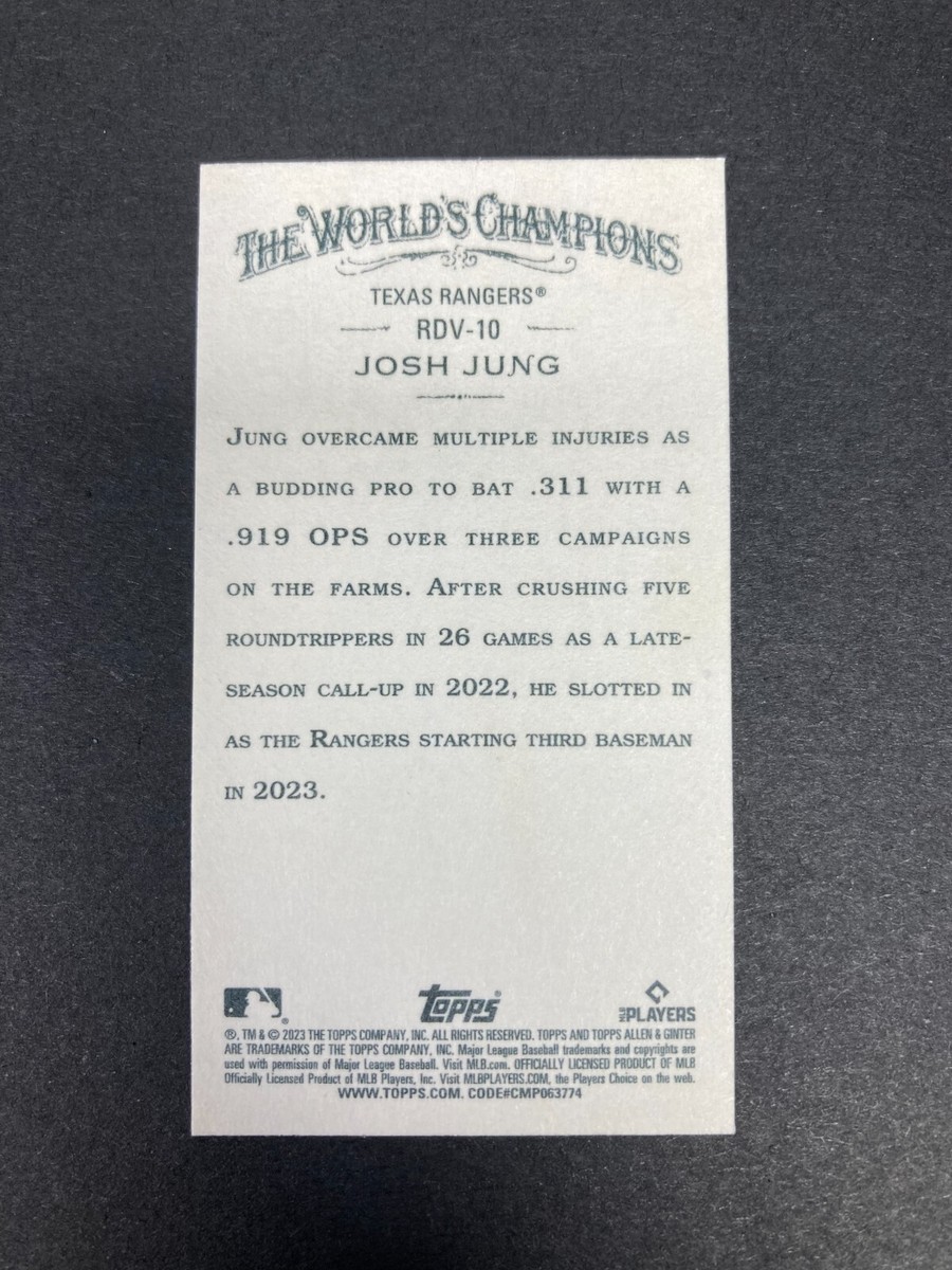Josh Jung 2023 Topps Allen & Ginter Mini Rookie Design Variation