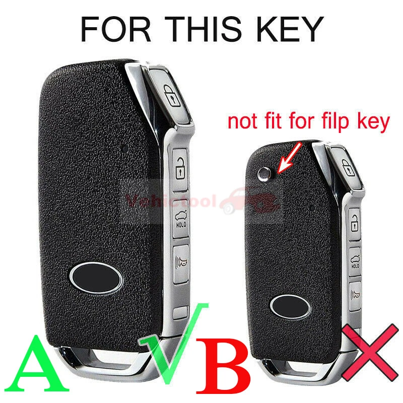 Подходит для KIA Telluride Sorento 4 кнопки кожаный дистанционный брелок сумка держатель чехол - Изображение 2 из 4