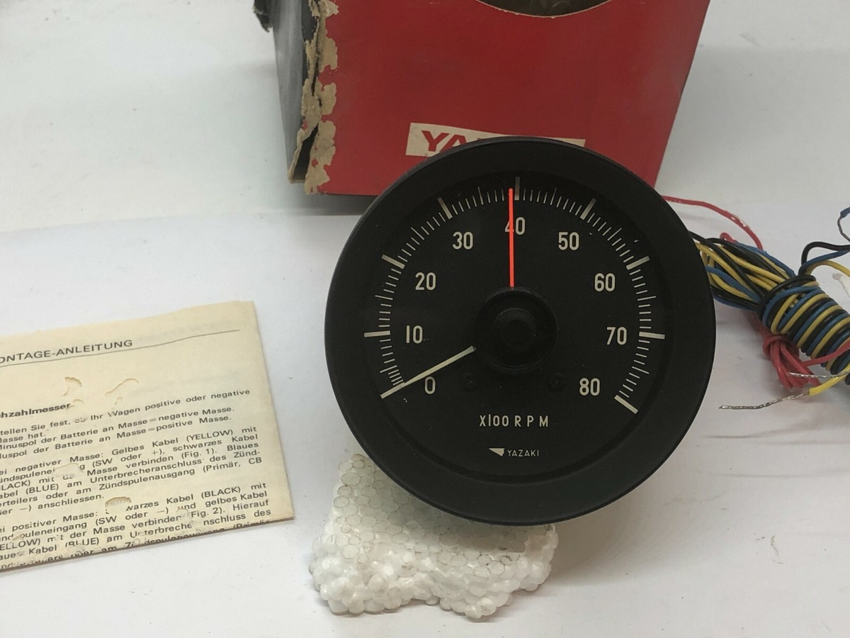 Vintage Yazaki Accessory Tachometer in Dash 80 mm NOS | eBay