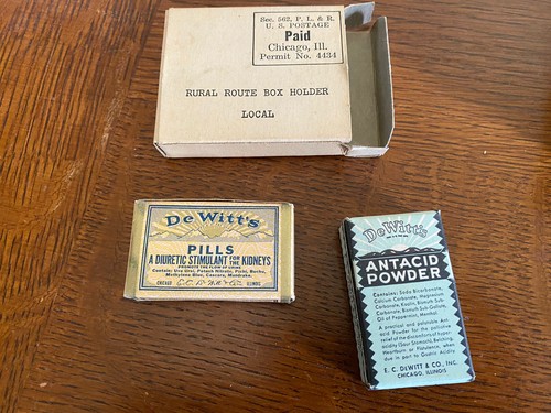 E. C. De Witts Pills Salesman Mail Sample In Original Mailer
